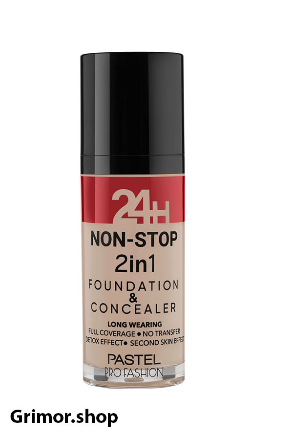 کرم پودر و کانسیلر 2 در 1 پاستل کد 602 پرو فشن PASTEL PRO FASHION مدل 24H Non Stop (1عدد)
