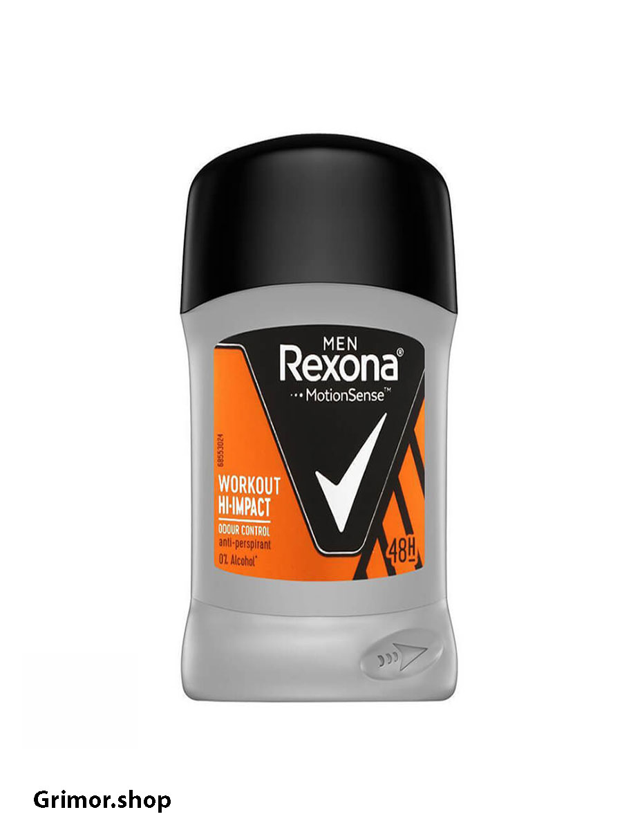 مام صابونی مردانه رکسونا REXONA مدل WORKOUT HI-IMPACT اصل روسیه 48 ساعته حجم 50 گرم
